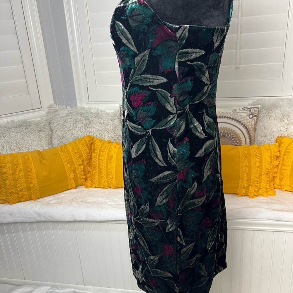 Vintage Betty & Sheila Burnout Velvet Floral Cocktail Dress 80s 90s Y2K Party - Picture 6 of 17